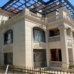 丹东 黄金麻花岗岩荔枝面别墅外墙干挂