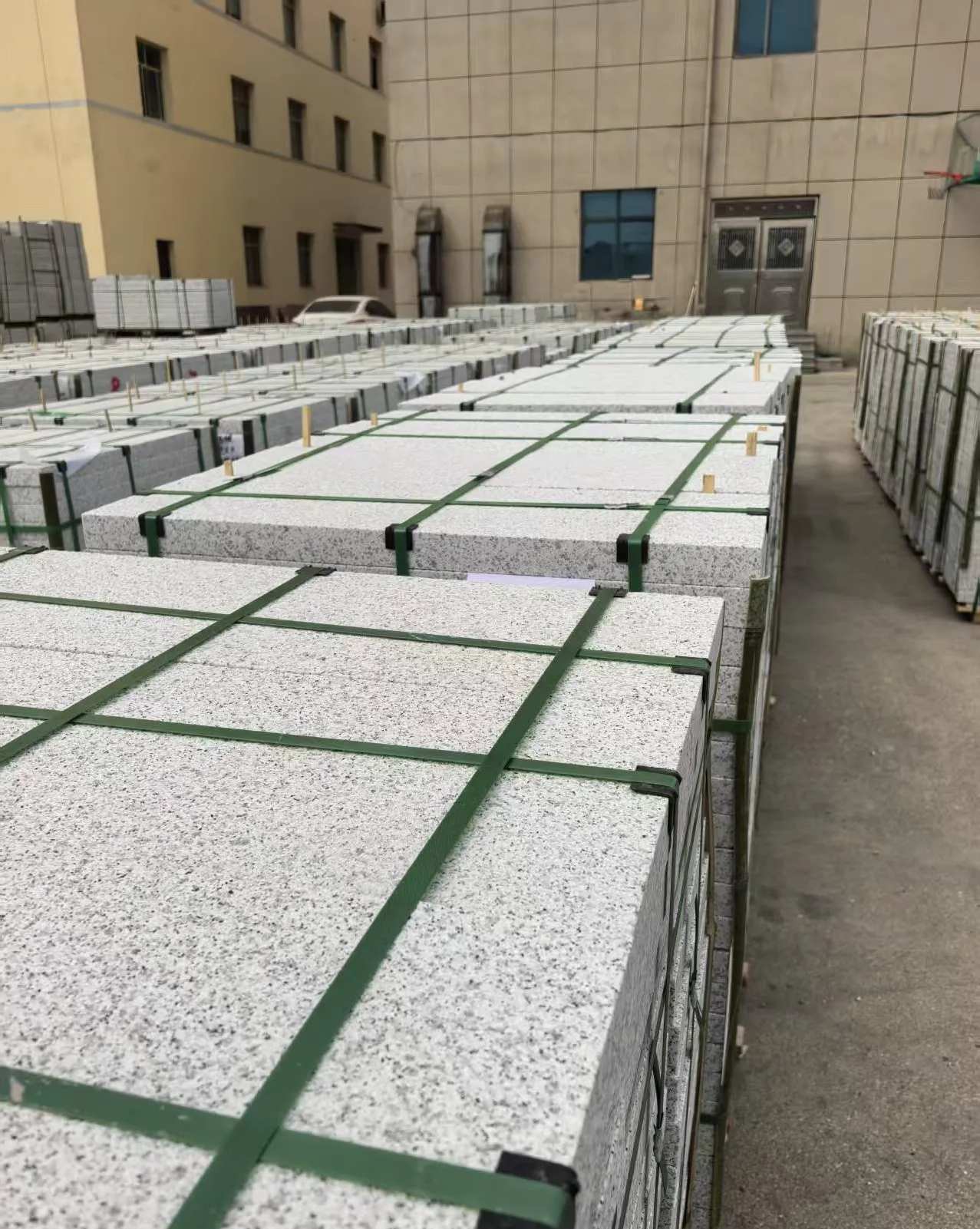 丹东 白麻花岗岩5.0公分荔枝面地铺石