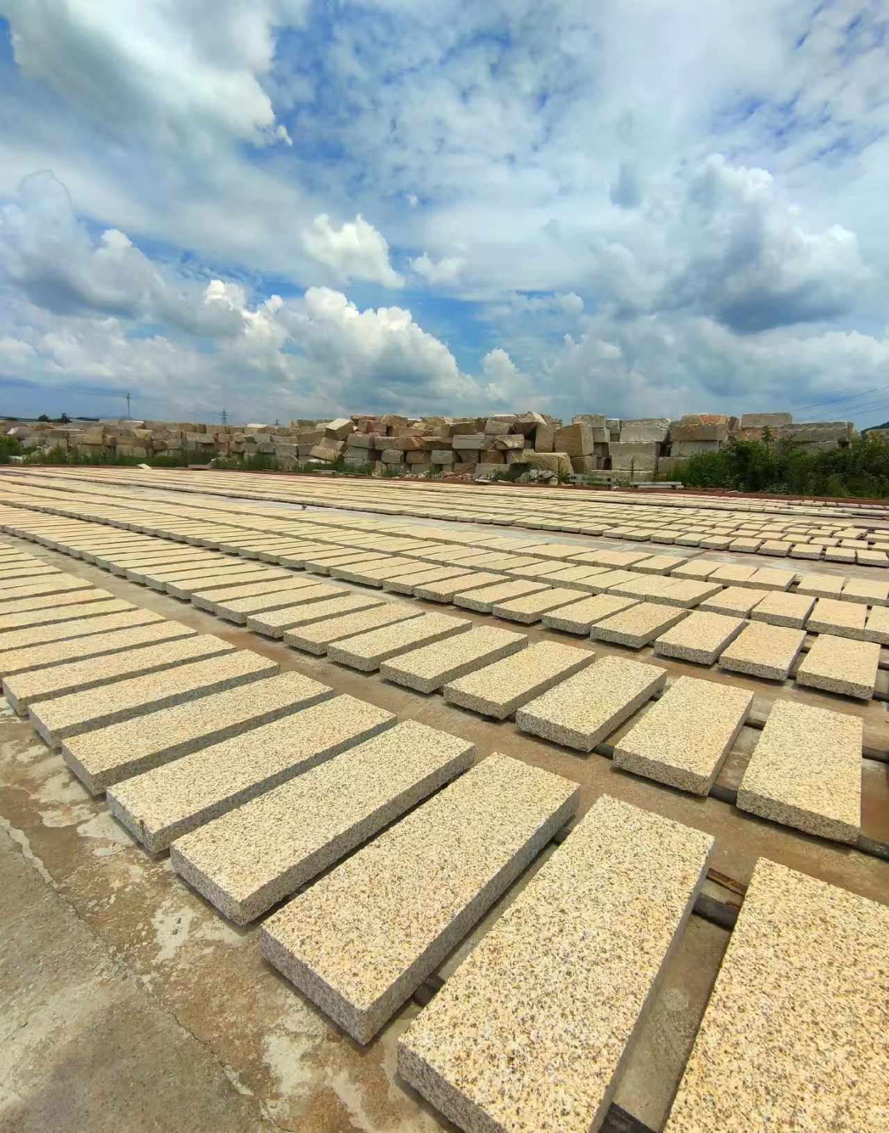 丹东 黄金麻荔枝面花岗岩石材地铺石防护中