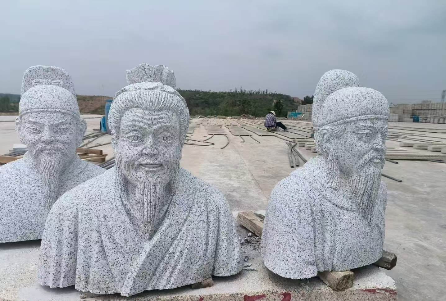 丹东 白麻花岗岩石材人物立体雕刻