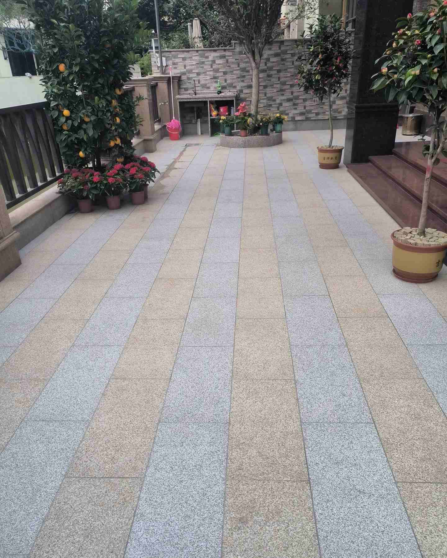 丹东 黄金麻白麻荔枝面庭院铺装展示